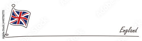 British flag and copy space, handwritten style