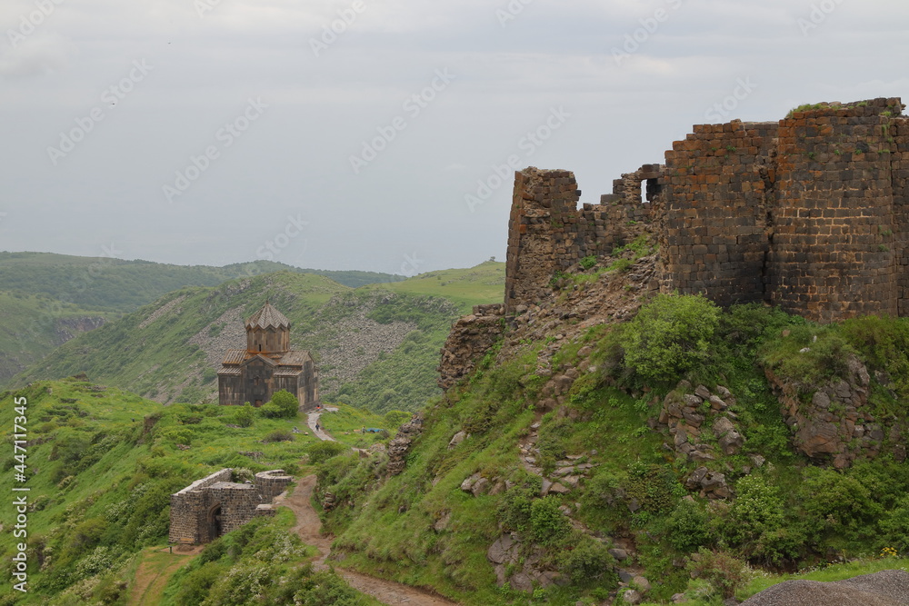 ruins of the castle in the mountains