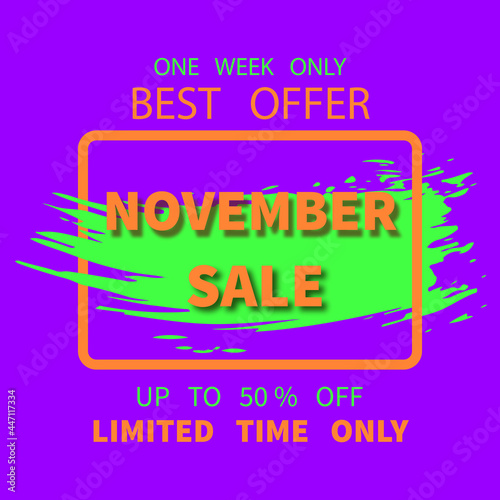 design of the discount banner for november