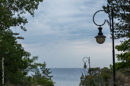 street lamp at the descent to the beach