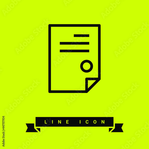 document isolated minimal icon. signature and impress line vector icon for websites and mobile minimalistic flat design.