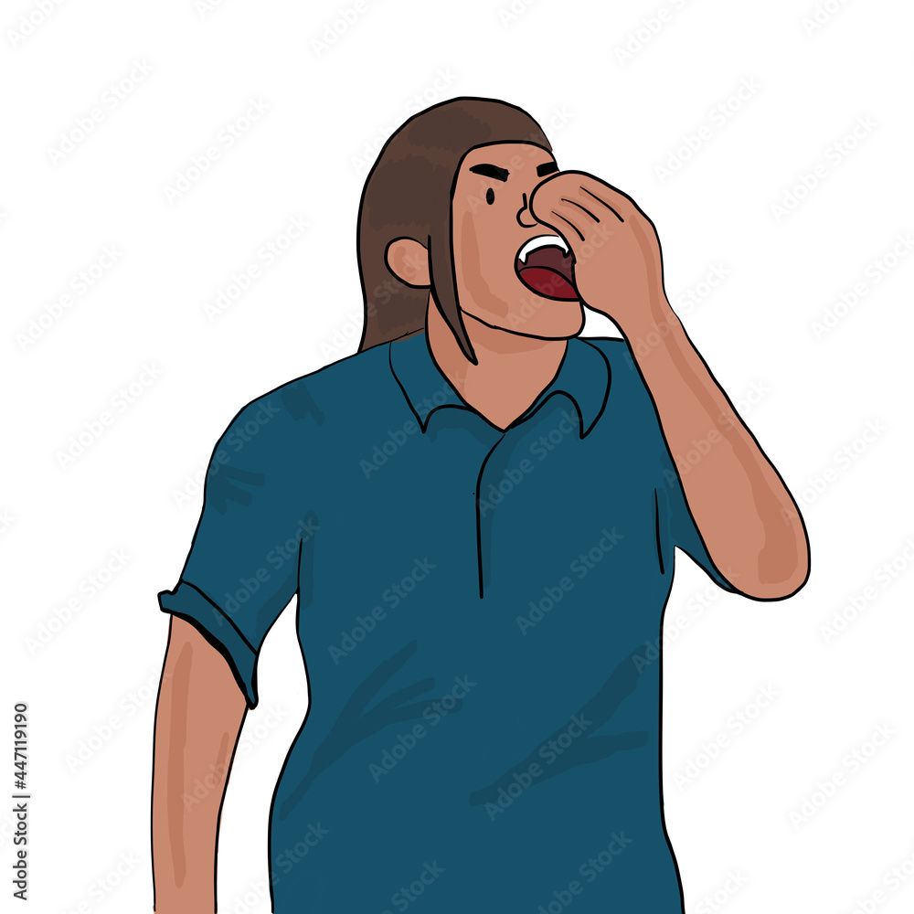 Man is shouting loudly. Man is shouting loudly.