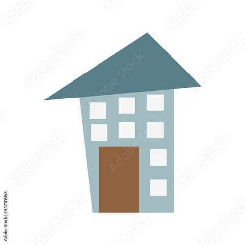 House illustration with simple childish style. Isolated on white background.