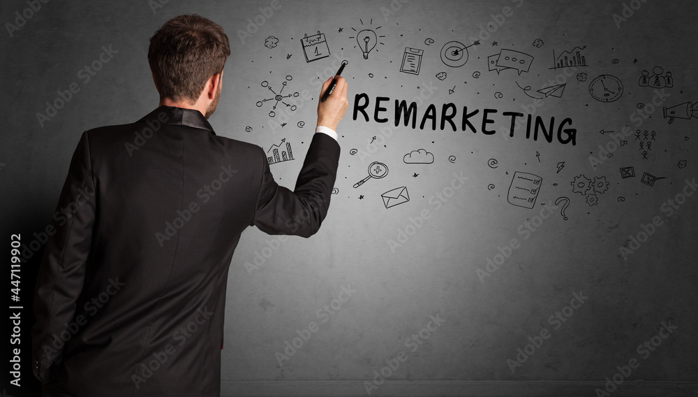 businessman drawing a creative idea sketch businessman drawing a creative idea sketch