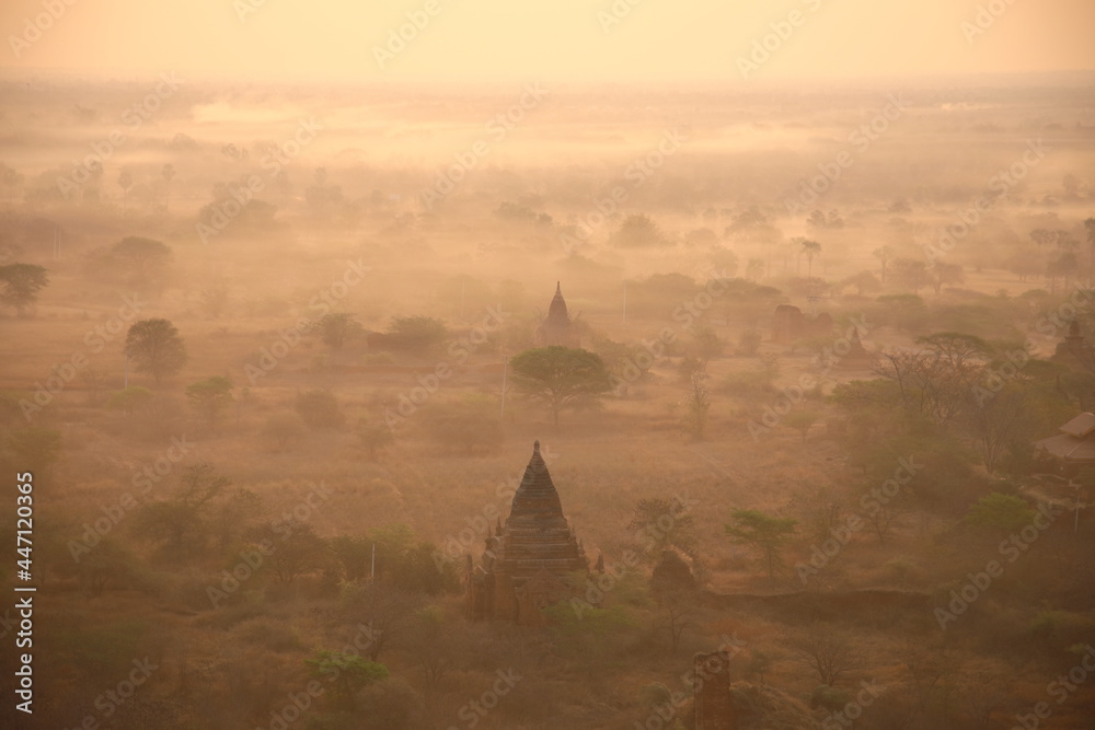 View of sunrise in Bagan, Myanmar