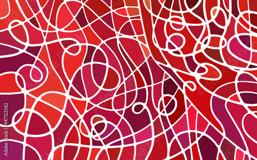 abstract vector stained-glass mosaic background - bright red
