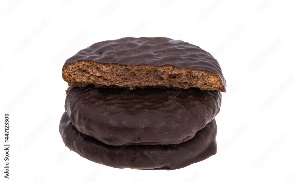 Chocolate cookies with nuts isolated Chocolate cookies with nuts isolated