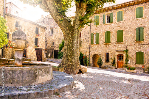 Beautiful Provence town square in Vaison la Romain, France