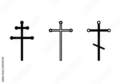 Crosses icons, set of religious symbols