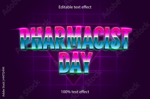 pharmacist day editable text effect retro style