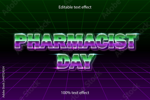 pharmacist day editable text effect retro style