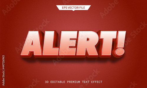 alert warning 3d editable text style effect