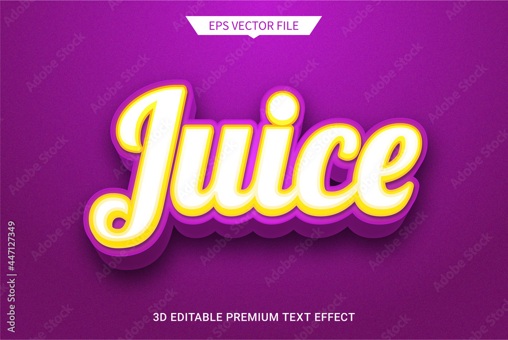 fruit juice style 3d editable text style effec