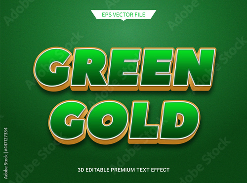 luxury green gold 3d editable text style effect
