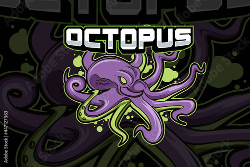 octopus mascot sport logo design