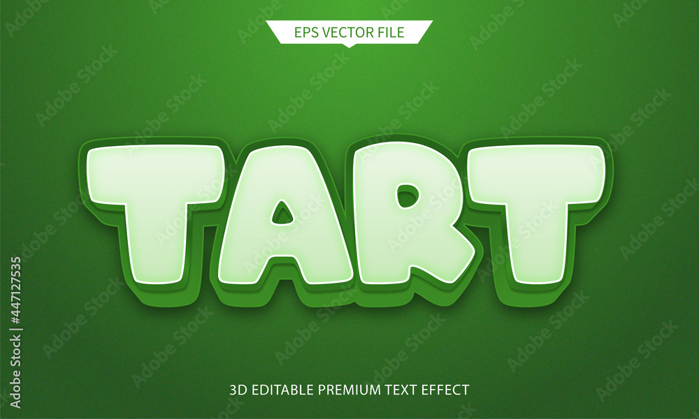 tart green 3d editable text style effect

