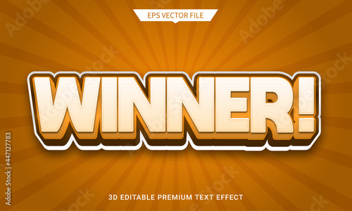 winner 3d editable text style effect
