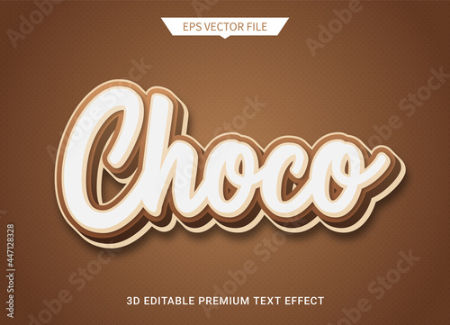 chocolate brown 3d editable text style effect