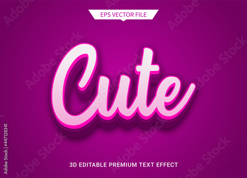 cute style 3d editable text style effect

