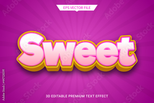 sweet purple 3d editable text style effect
