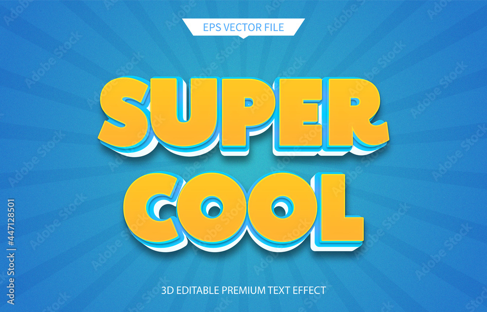 super cool blue 3d editable text style effect
