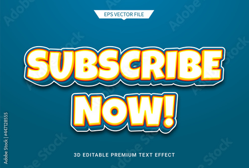 modern subscribe now 3d editable text style effect

