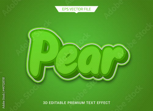 pear fruit style 3d editable text style effect 