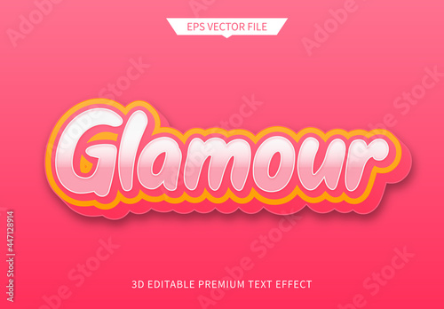 glamour pink 3d editable text style effect
