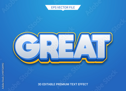 great blue style 3d editable text style effect
