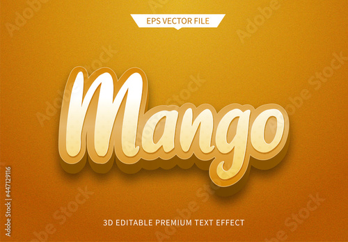 mango fruit style 3d editable text style effect
