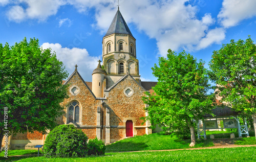 Saint Martin la Garenne, France - june 29 2018 : picturesque Saint Martin church