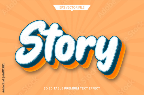 vintage story orange 3d editable text style effect
