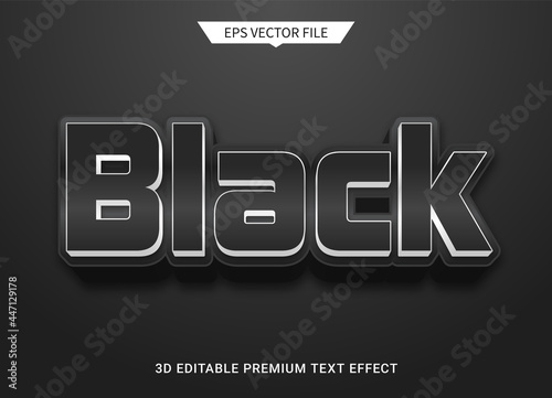 dark black style 3d editable text style effect