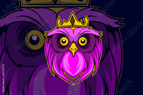 owl head E-sports team logo template