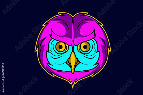 owl fun color hand drawing vector