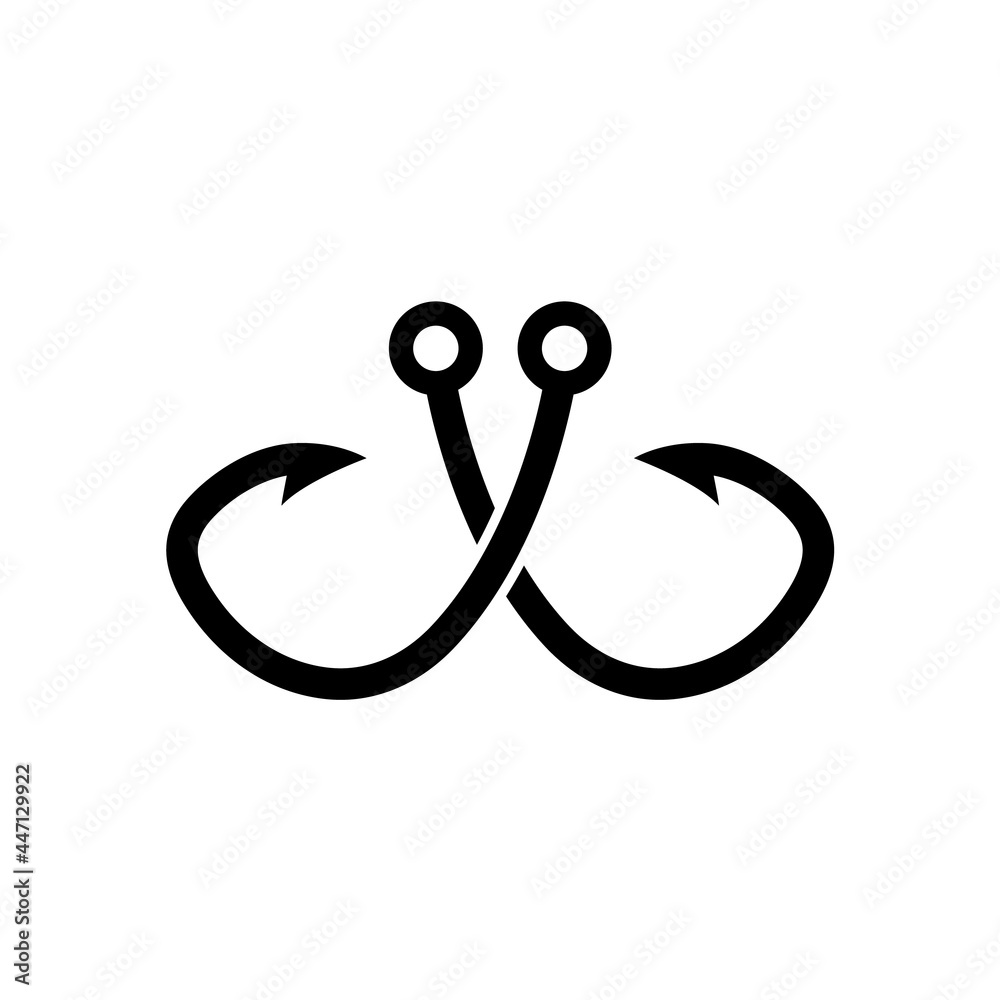 Fishing hook icon, logo isolated on a white background Fishing hook icon, logo isolated on a white background