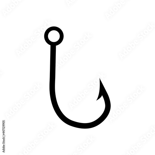 Fishing hook icon, logo isolated on a white background