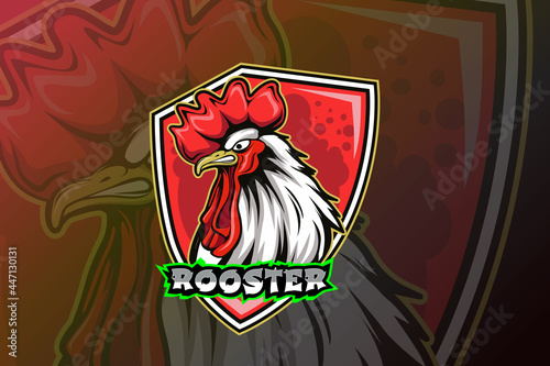 rooster E-sports team logo template