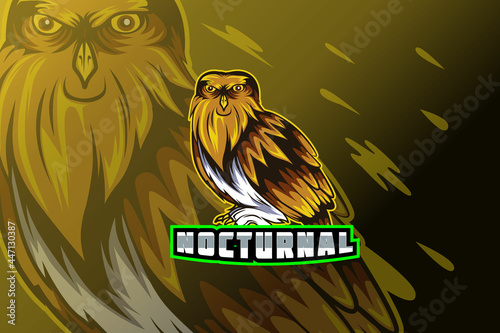 owl mascot esport game for sport gaming team logo