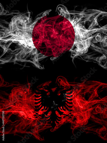 Smoke flags of Japan, Japanese and Albania, Albanian