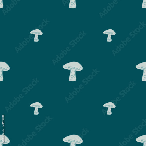 Geometric nature fall seamless pattern in blue pastel tones with simple