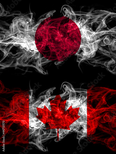 Smoke flags of Japan  Japanese and Canada  Canadian