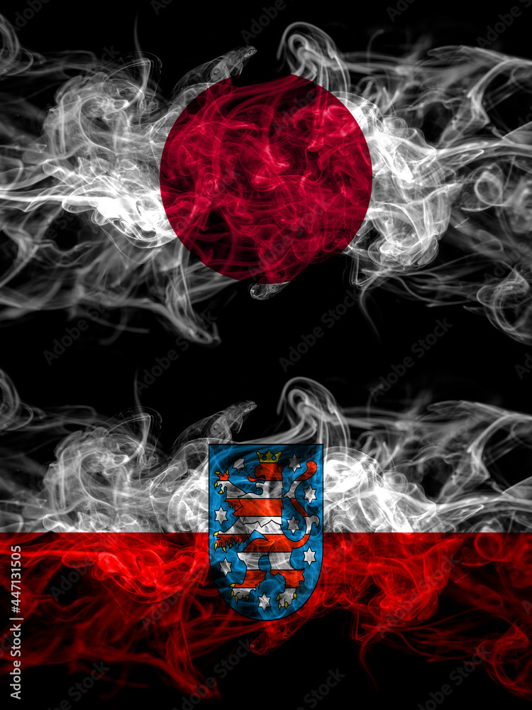 Smoke flags of Japan, Japanese and Geremany Thuringia, state Smoke flags of Japan, Japanese and Geremany Thuringia, state