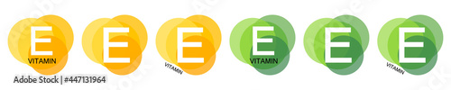 Vitamin E, set icons, isolated symbols, vector illustration