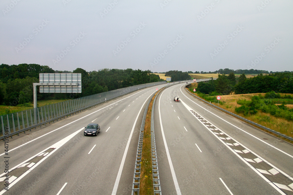 Motorway outside Silkeborg, Denmark Motorway outside Silkeborg, Denmark
