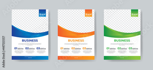 Business Flyer Layout with 3 Colorful Accents