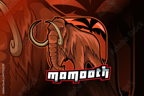 mammoth esport and sport mascot logo design in modern illustration concept