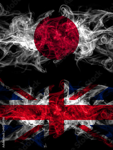 Smoke flags of Japan, Japanese and United Kingdom, Great Britain, British