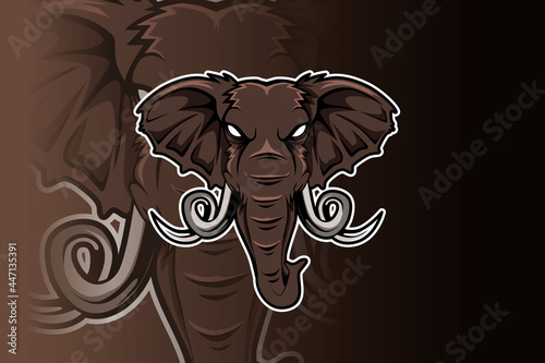elephant logo for sport club or team. animal mascot logotype. template. vector illustration