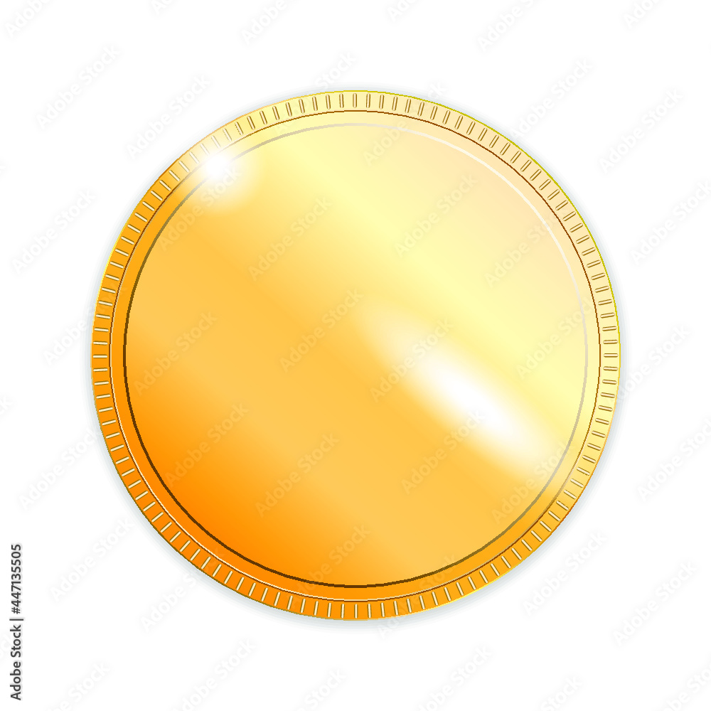 Empty golden coin sign isolated on a white background Empty golden coin sign isolated on a white background